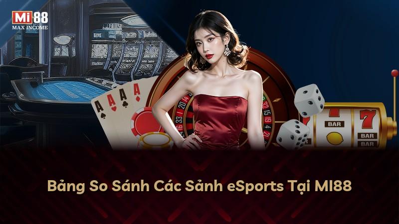 Bảng So Sánh Các Sảnh eSports Tại MI88